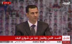 Assad speaks after seven months of silence (Image grab from Al Arabiya TV)