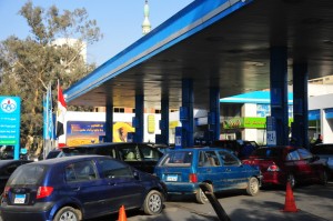 Cars wait in long waiting lines in a gas station in Heliopolis because of fuel shortages (File photo)Hassan Ibrahim