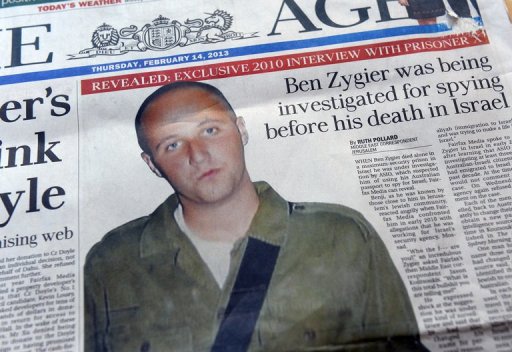 Australian newspapers leading their front pages with the story of Ben Zygier on February 14, 2013 (AFP/File, William West)