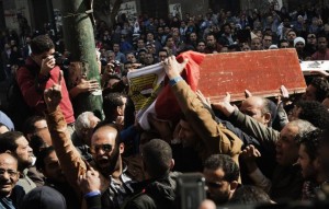 Mohamed el-Gendy during his funeral outside Omar Makram Mosque in Cairo's Tahrir Square in 2013. ( AFP File Photo)