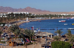 Naama Bay beach in the Red Sea resort of Sharm el-Sheikh. (AFP Photo)
