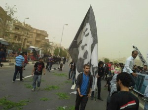 Protesters gathered outside  President Mohamed Morsi's residence on Friday.