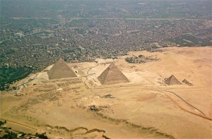 The pyramids seen from the perspective of the Orion constellation