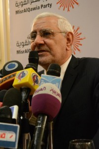 Abdel Moneim Aboul Fotouh, president of Misr AlQawia Party said, “We will continue our peaceful struggle through participation in the elections to prevent any political group from controlling the state. All political groups should participate in ruling the country during this transitional period,” (Photo: Courtesy of  Misr AlQawia Party Facebook Fan Page)