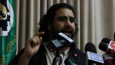 Activist Alaa Abdel Fattah in a press conference on 27 March 2013 (File Photo by Mohamed Omar/DNE)