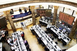 On the Nile stock exchange, the Mediterranean Company and Pioneers Holding ranked joint highest in total amounts of stock traded. (AFP Photo)
