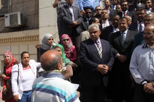 Lawyers called for the trial of the Minister of Interior Mohamed Ibrahim in their protest on the steps of the Lawyers’ Syndicate  (Photo by Mohamed Omar ) 