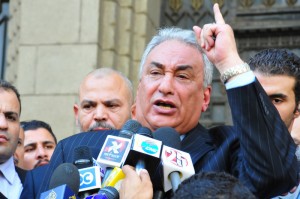 The head of the Lawyers' Syndicate Sameh Ashour demanded on Sunday the minister of interior, the Alexandria security director, the head of detectives and the deputy police chief be fired and legally prosecuted. ( Photo by Hassan Ibrahim)