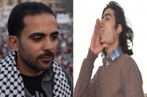 Mohamed Awad (left) and Mina “Al-Slafi” were arrested on Saturday in a rally supporting demonstrators detained on Thursday night (Photo by : Karim Maghwary) 