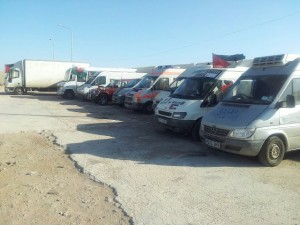Claims that Egyptian authorities have stalled an aid convoy bound to Gaza at the Libya Egypt border surfaced on Tuesday (Photo courtesy of Ishy Qureshi) 
