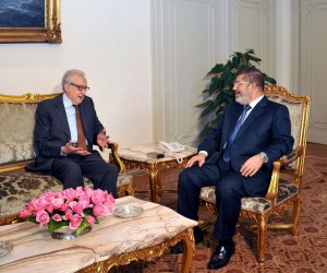 President Mohamed Morsi meets UN Special Envoy Lakhdar Brahimi  (Photo Presidency Handout ) 