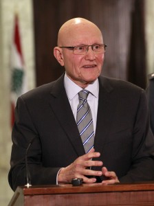 Lebanon's newly named Prime Minister Tamam Salam speaks to the press following his official appointment by President Michel Sleiman at the presidential palace in Baabda east of the Lebanese capital Beirut  (AFP Photo)