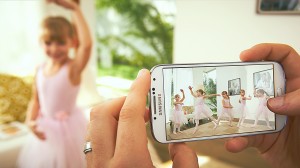 The Samsung S4 has a five-inch 441dpi screen and 13-megapixel camera, and uses the Android operating system (Photo courtesy of Samsung) 