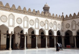 The Al-Azhar Mosque. Al-Azhar’s involvement in redrafting the law came after as a result of continuous lobbying efforts made by the Nour Party, in cooperation with Al-Azhar Grand Shaykh, Mohamed Ahmed Al-Tayyib (AFP Photo) 