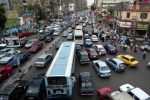 the Central Traffic Department and Cairo Traffic Department launched on Monday a service allowing car owners to electronically pay the required fees for obtaining or renewing a car licence. (AFP Photo) 