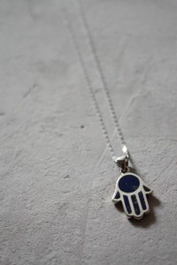 The Kef pendant in sterling silver inlaid with lapis lazuli (Adam Elwan Design )