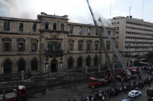 The fire burnt all third floor's contents, including machines, offices and case files (Photo by Mohamed Omar/DNE)