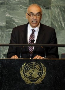 Foreign Minister, Kamel Amr, addresses the 66th General Assembly in September 2011 at the United Nations in New York. (AFP File Photo) 