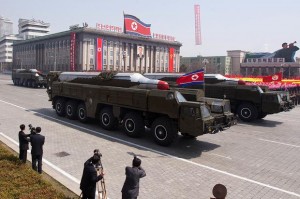 Musudan missiles on display during a North Korean military parade last year (Ed Jones/AFP)