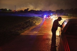 Police man a roadblock near the West Fertilizer Company April 18, 2013 in West, Texas (Getty Images/AFP, Chip Somodevilla) 