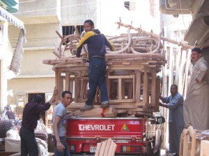 Artisans and workshop owners held a protest in April against the rising  prices of wood (Photo By: Sarah El-Masry)