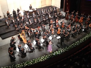 Soprano Racha Rizk and the Cairo Opera Orchestra during the concert in the XCairo Opera House. (Photo by: Thoraia Abou Bakr)