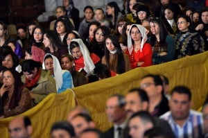 Copts gather in churches for prayers on Easter eve (AFP Photo) 