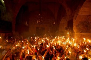 Christian Orthodox worshippers gather in the Church of the Holy Sepulchre in Jerusalem's old city on May 4, 2013 (AFP/File, Gali Tibbon) 