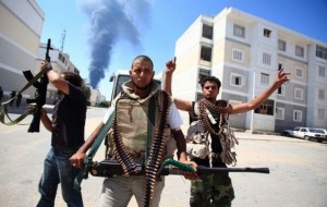 Gunmen surrounded Libya's foreign ministry  on 28 April 2013 (AFP Photo) 