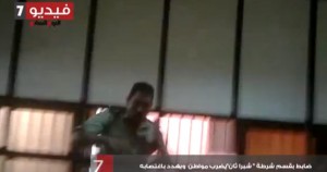 Screengrab of raw video, which went viral, showing  Shubra policeman threatening citizen
