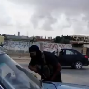 Screen shot of a 'State of Sinai' video, showing a militant during a December attack